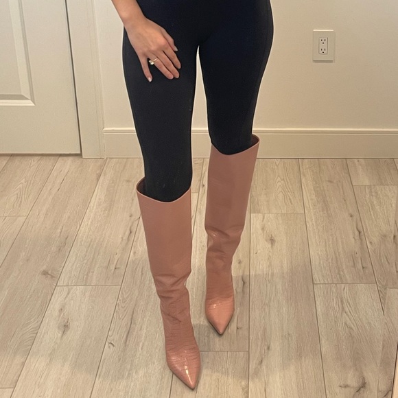 Jimmy Choo Pink Slouchy Mavis Boots - Picture 8 of 16